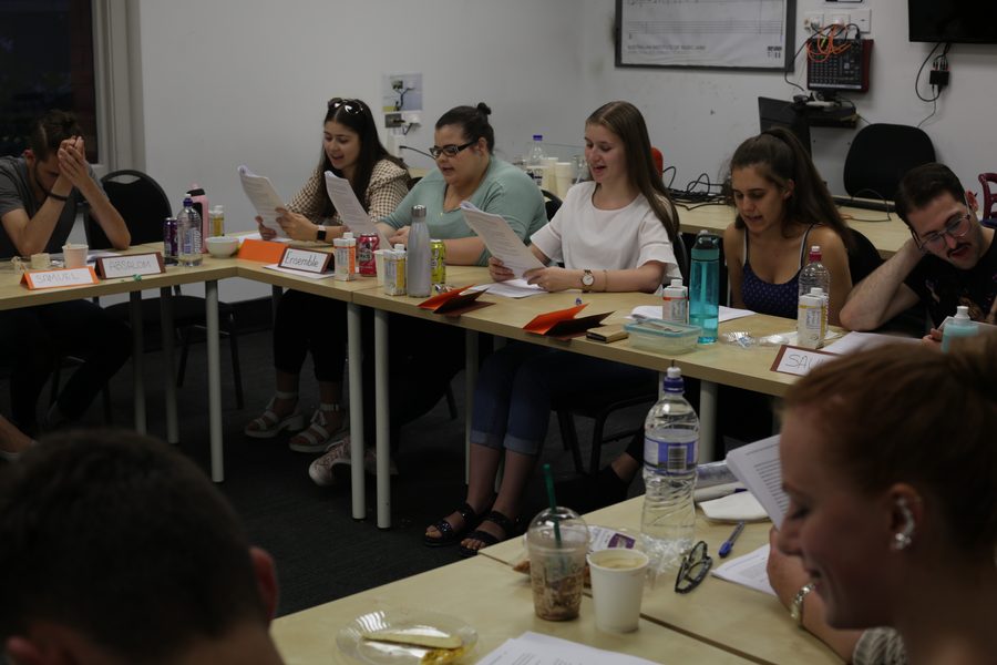 2018 table reading with 2nd-year Musical Theatre students, Australian Institute of Music, Melbourne
